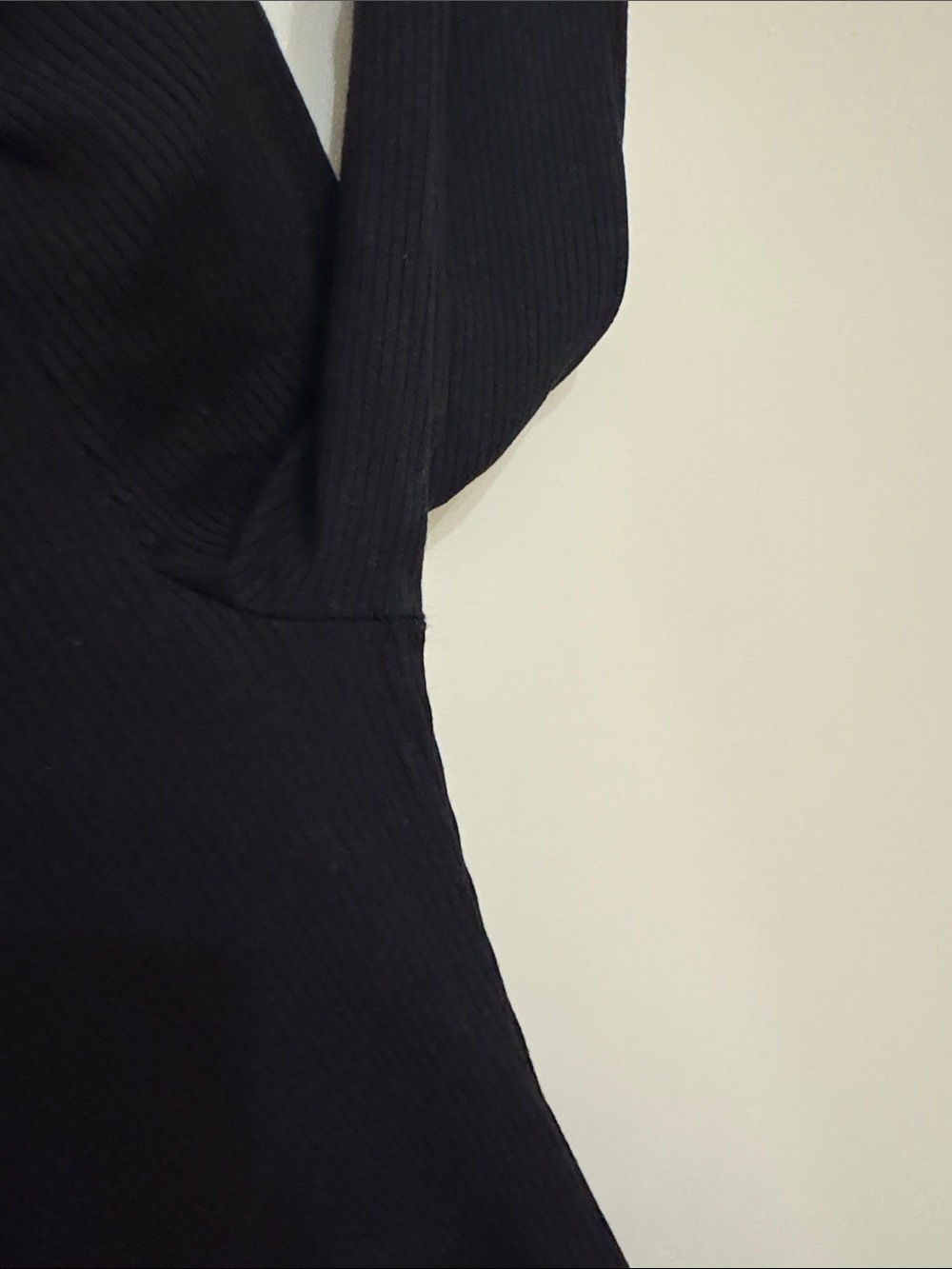 Reformation Black Ribbed Long-Sleeve Square Neck Top - Picture 7 of 7